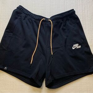Nike Jump Black Athletic Shorts with Orange Drawstring